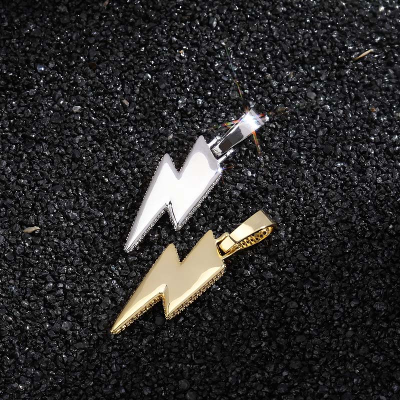 Iced Out Lightning Bolt Necklace