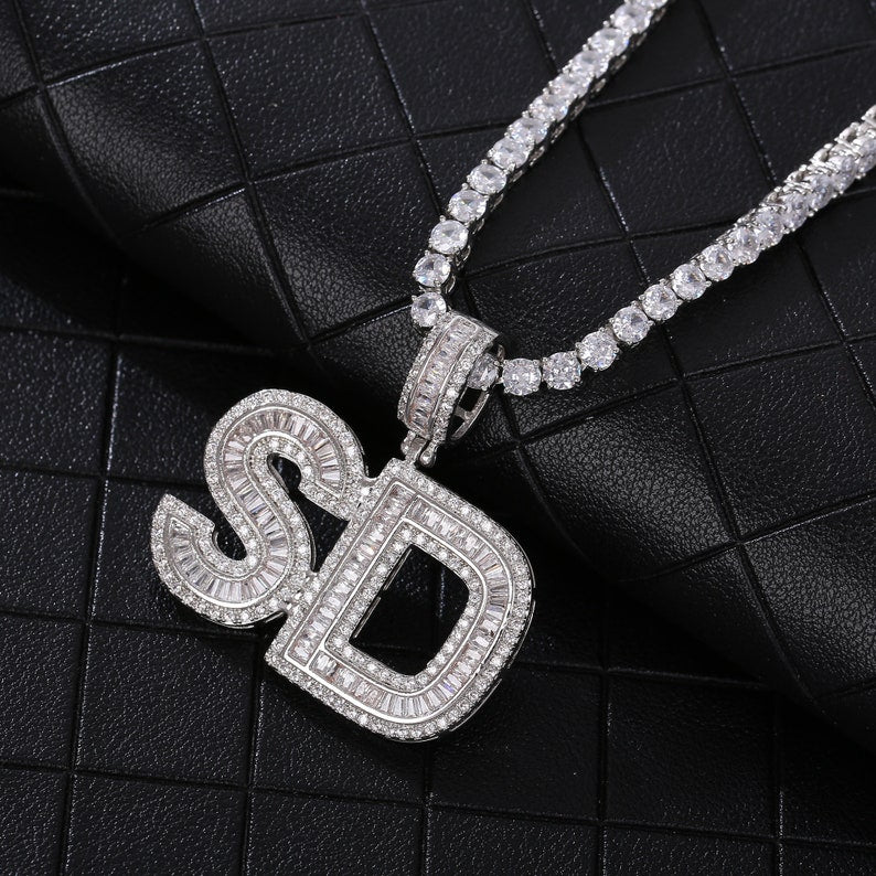 Baguette Custom Letter Necklace