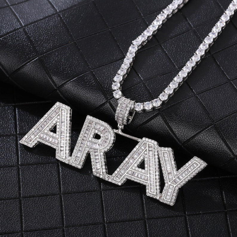 Baguette Custom Letter Necklace