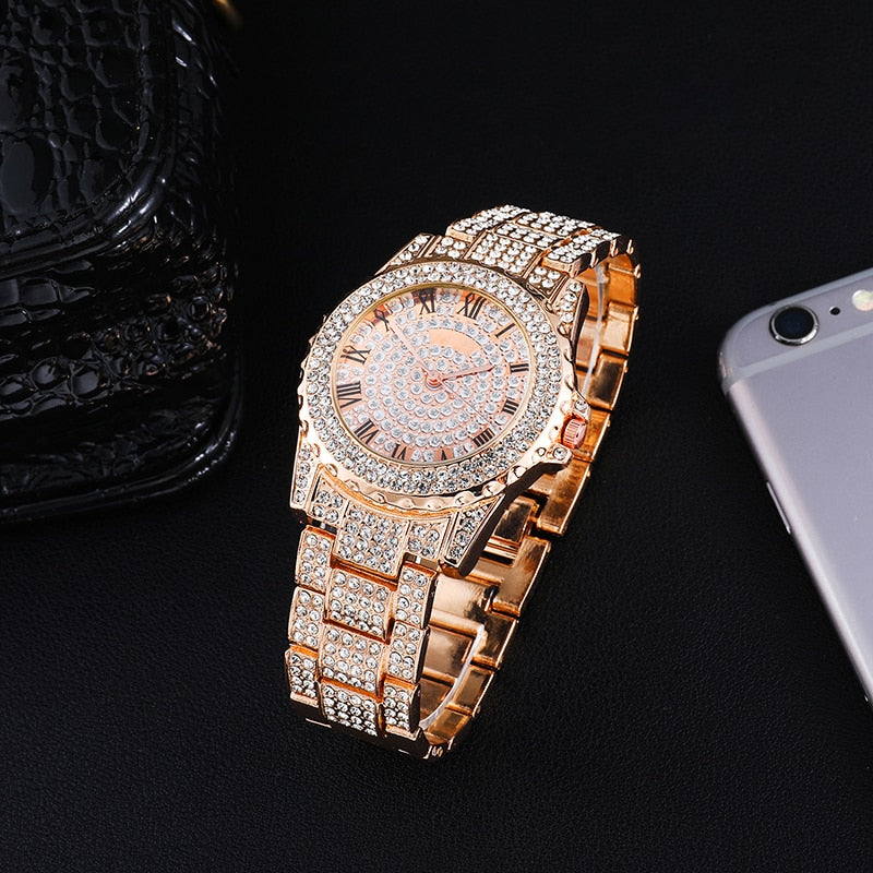 18K Rose Gold Diamond Watch