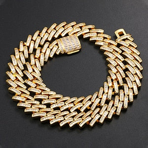 14mm Baguette Diamond Cuban Link Chain