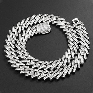 14mm Baguette Diamond Cuban Link Chain