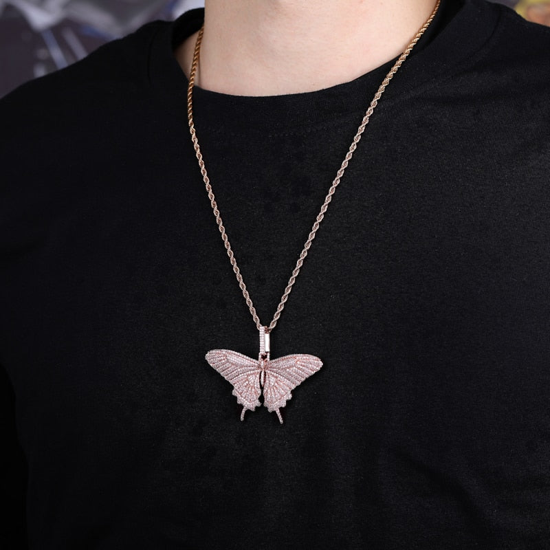 Iced Out Butterfly Necklace