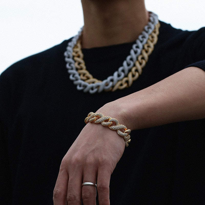 15.5mm Iced Out Cuban Link Chain