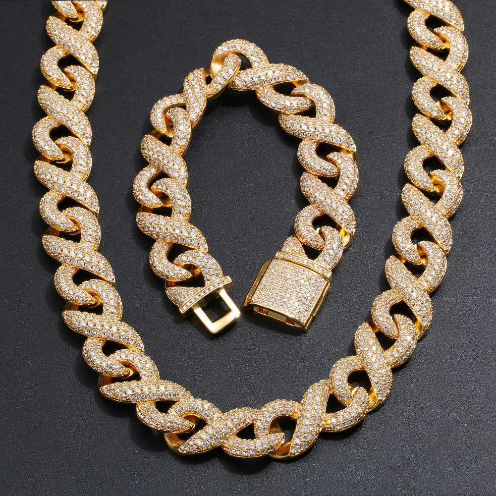 15.5mm Iced Out Cuban Link Chain