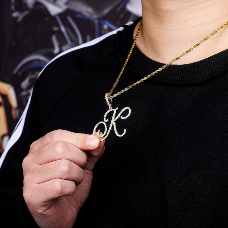 Iced Out Letter Necklace
