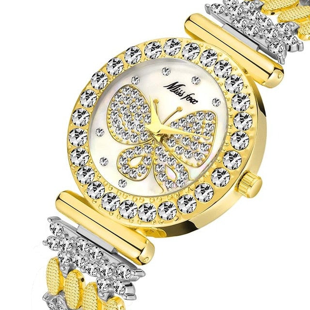 Butterfly Women Luxury 18K Gold Watch