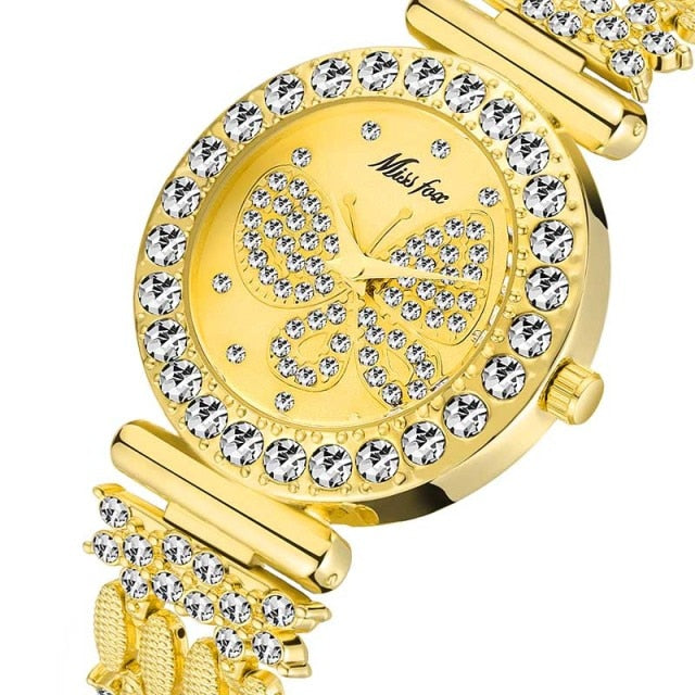 Butterfly Women Luxury 18K Gold Watch