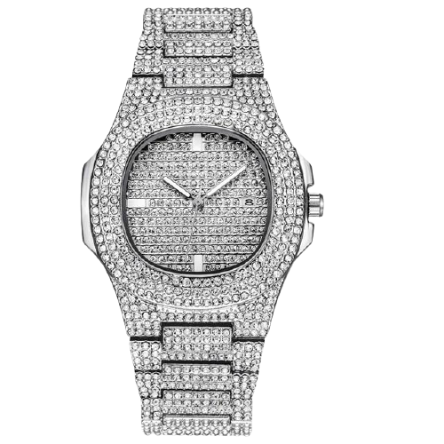 18K White Gold Iced Watch