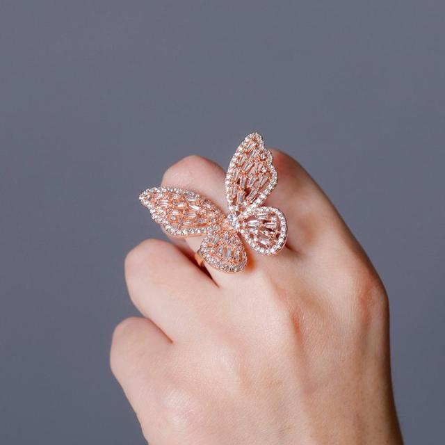 Iced Out Butterfly ring