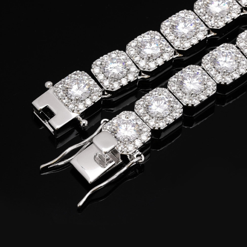 10mm Iced Out Clustered Tennis Chain