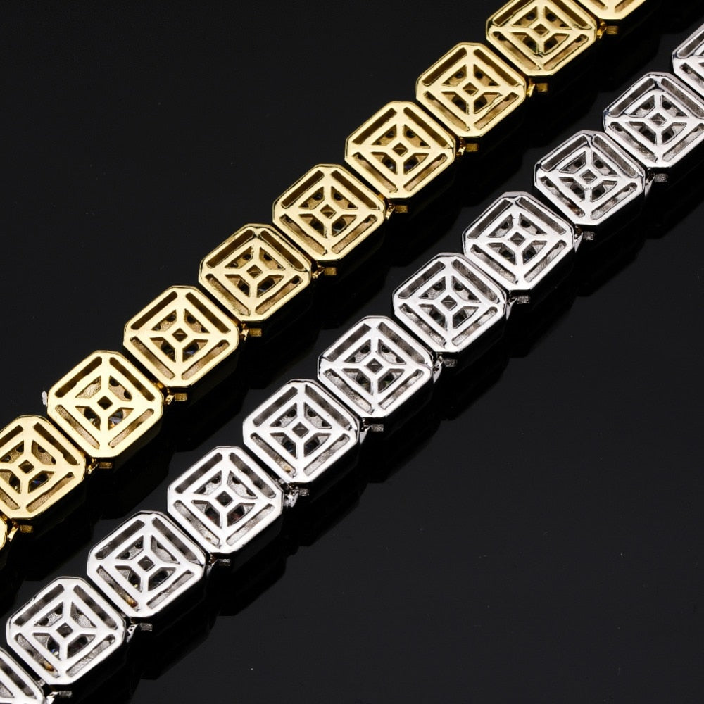 10mm Iced Out Clustered Tennis Chain