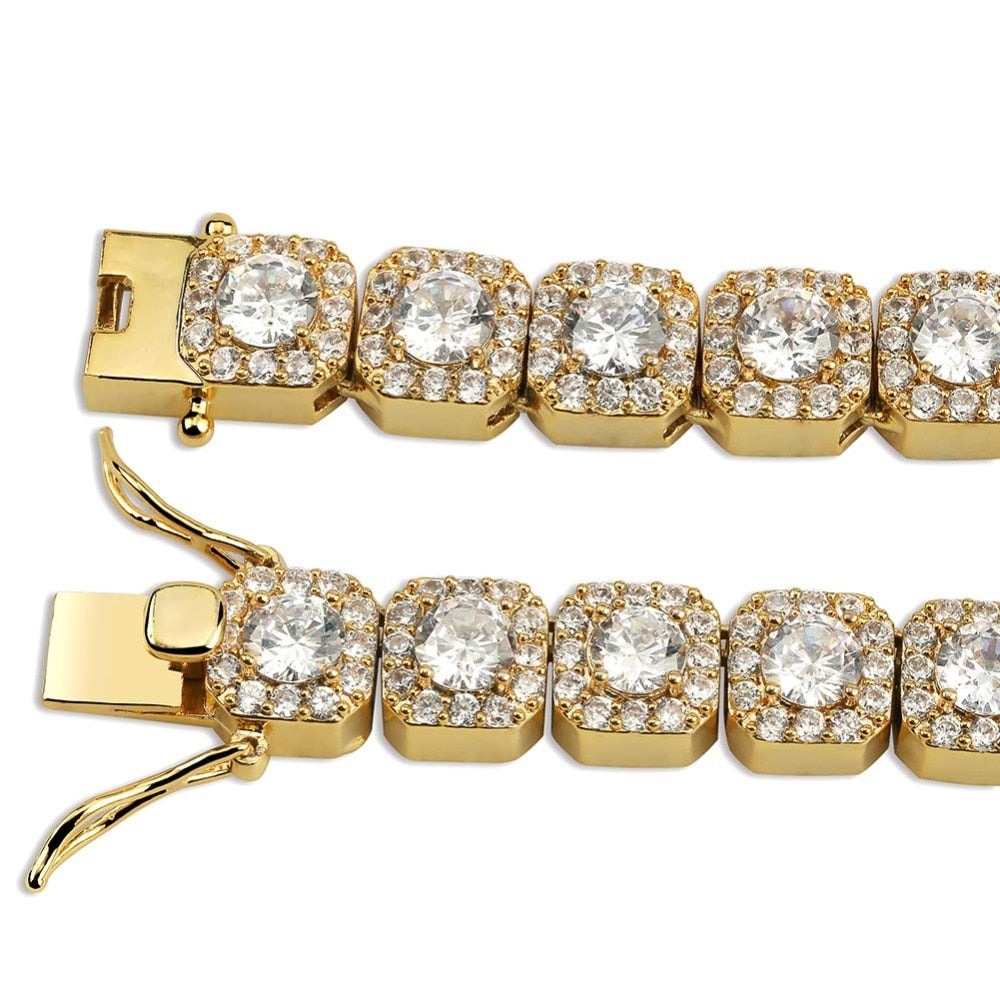 10mm Iced Out Clustered Tennis Chain