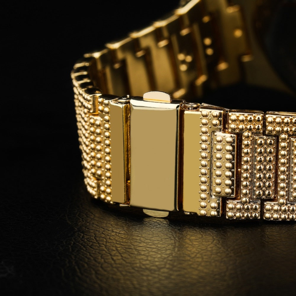 Iced Out Watch - 18K Gold