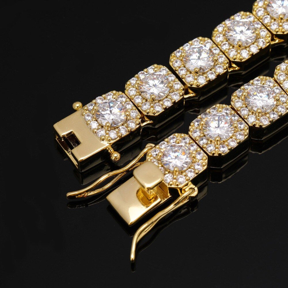 10mm Iced Out Clustered Tennis Chain