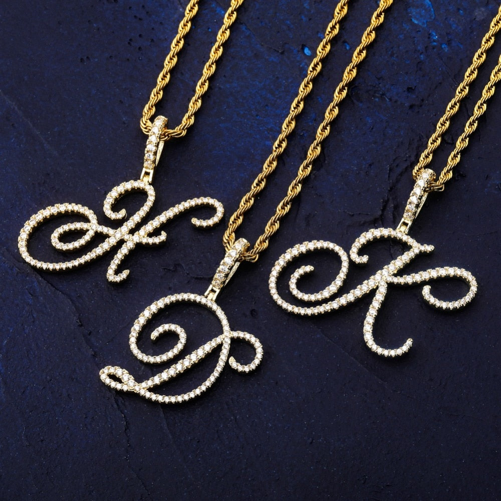 Iced Out Letter Necklace