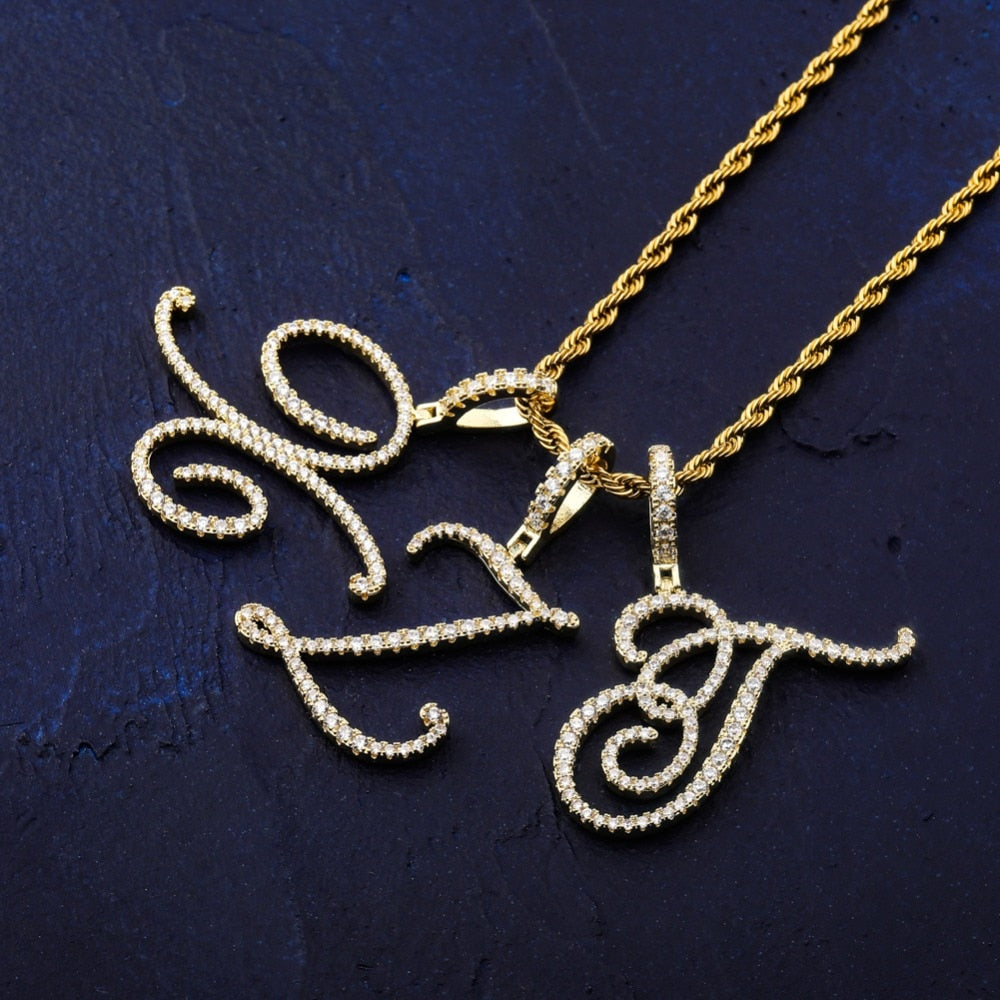 Iced Out Letter Necklace