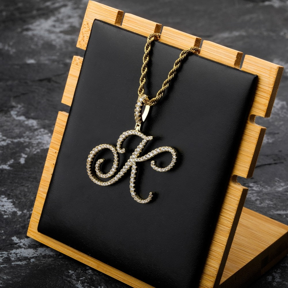 Iced Out Letter Necklace
