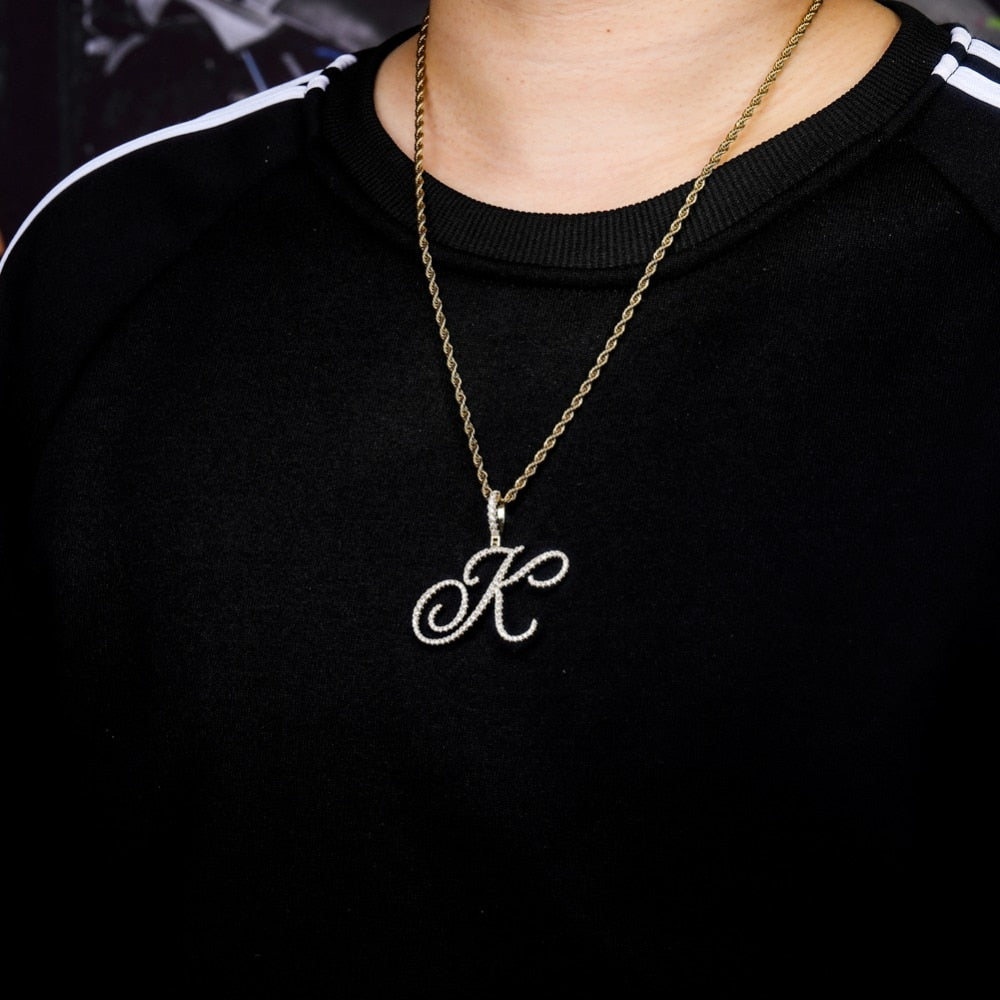 Iced Out Letter Necklace
