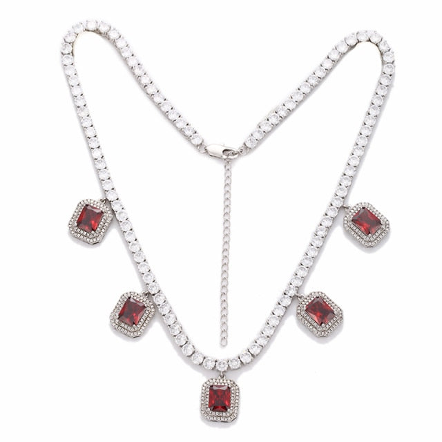 Tennis Chain With Iced Out Butter fly pendant