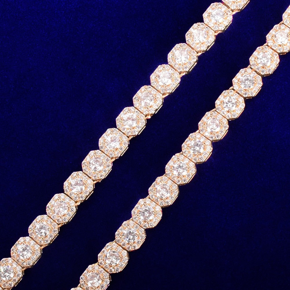 Iced Out 9mm Clustered Tennis Bracelet