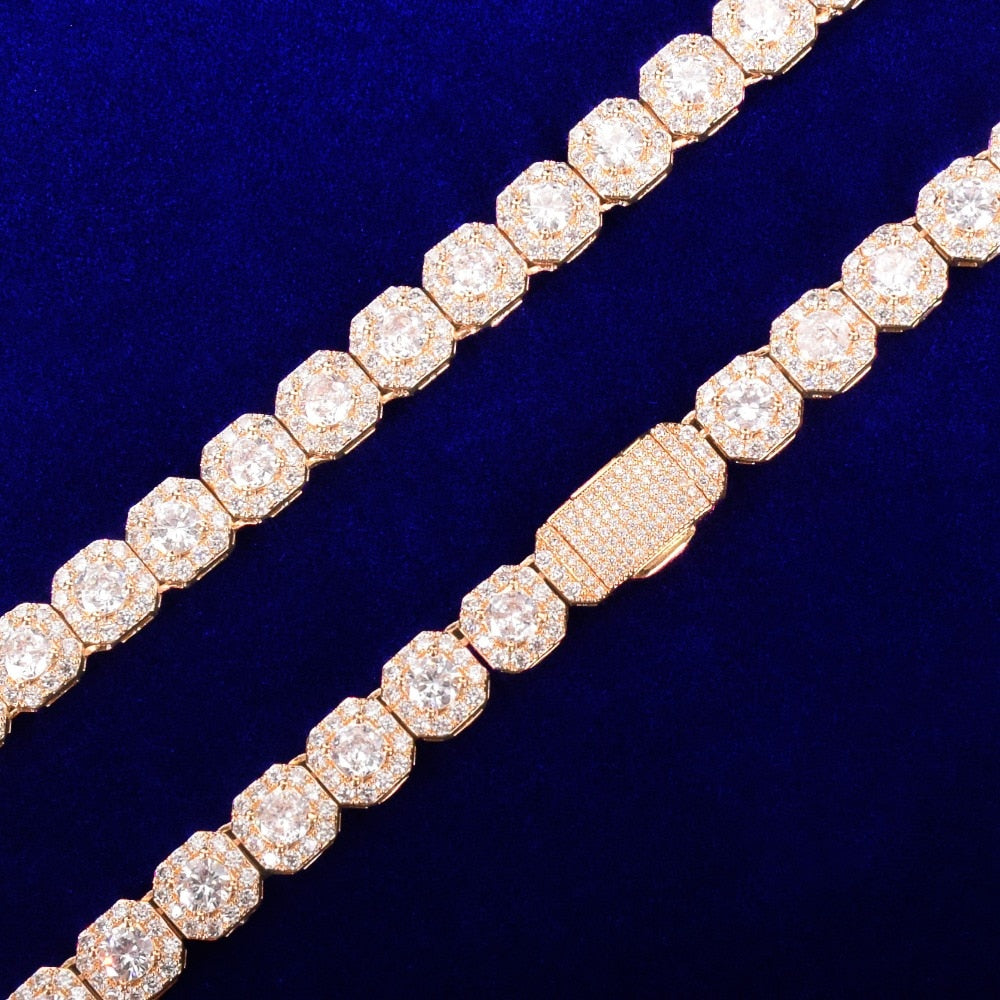 Iced Out 9mm Clustered Tennis Bracelet