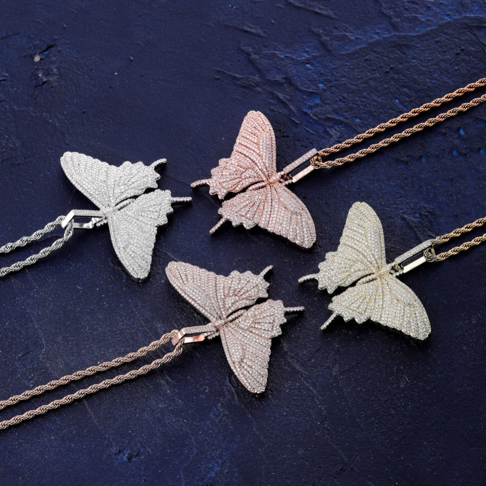 Iced Out Butterfly Necklace