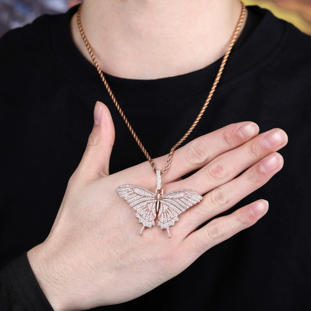 Iced Out Butterfly Necklace