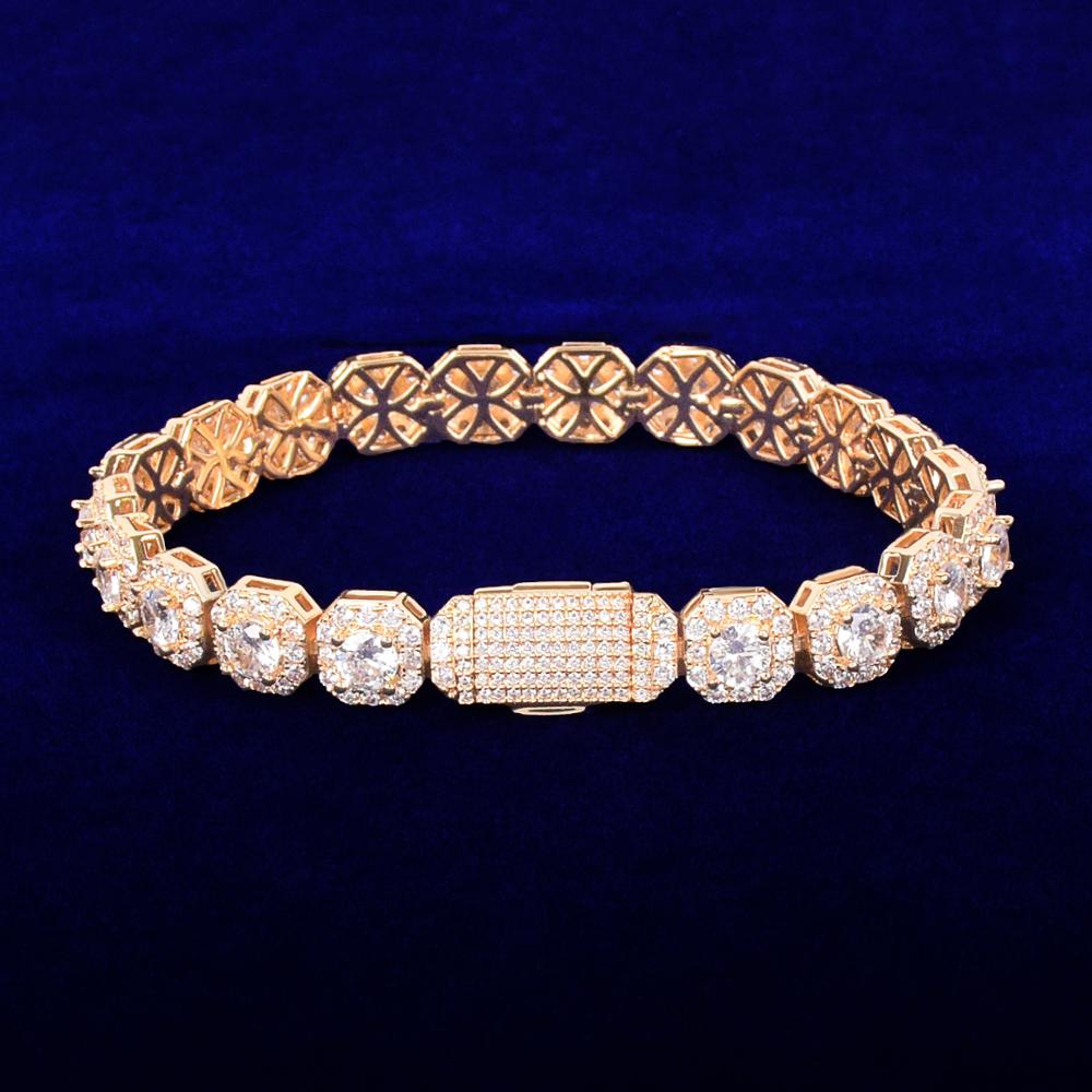 Iced Out 9mm Clustered Tennis Bracelet