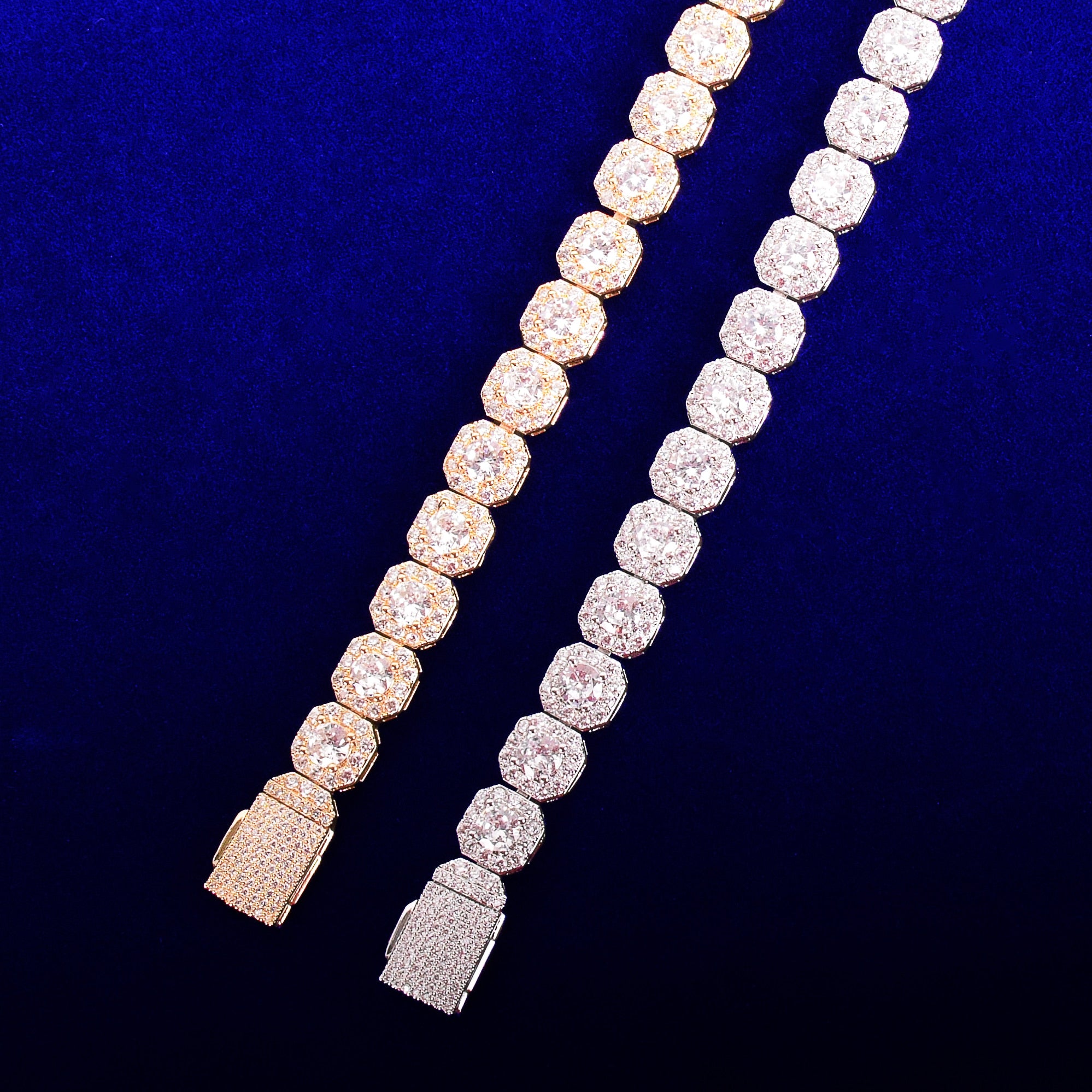 Iced Out 9mm Clustered Tennis Bracelet