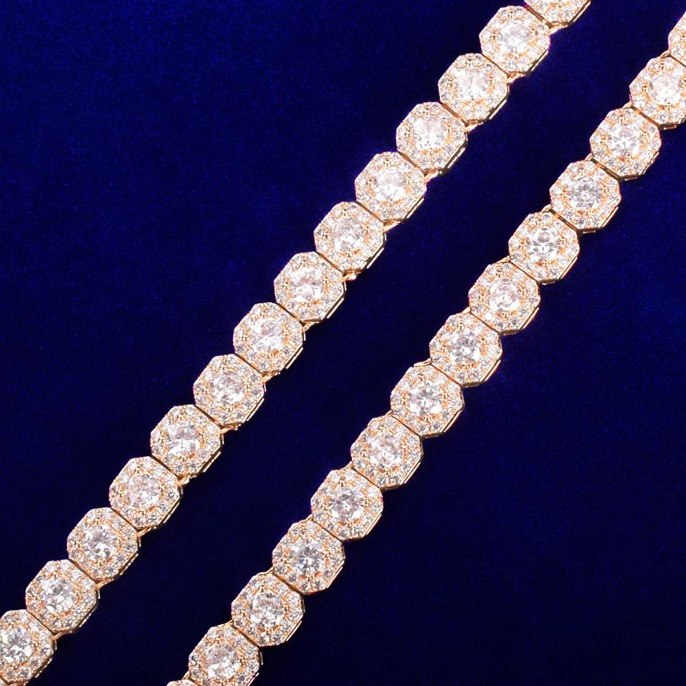 Iced Out 9mm Clustered Tennis Bracelet
