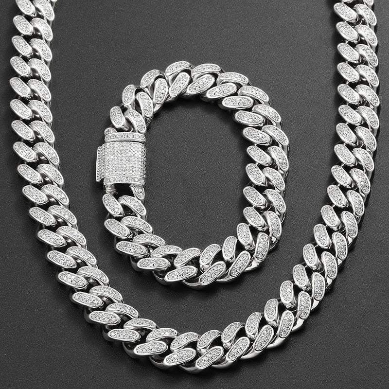 12mm Iced Out Cuban Link Chain