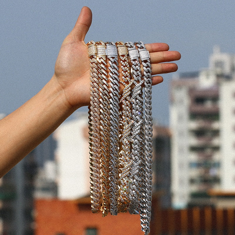 12mm Iced Out Cuban Link Chain