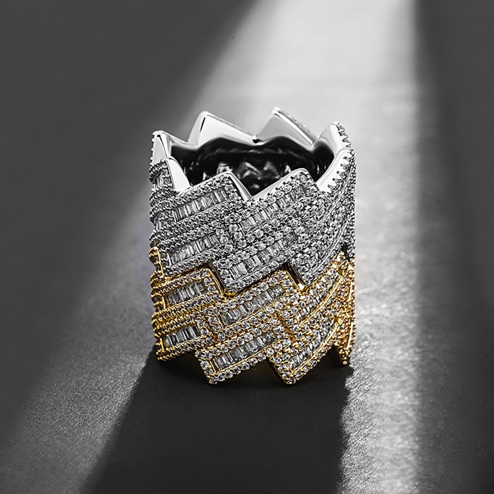 Baguette Prong Cuban Link Ring