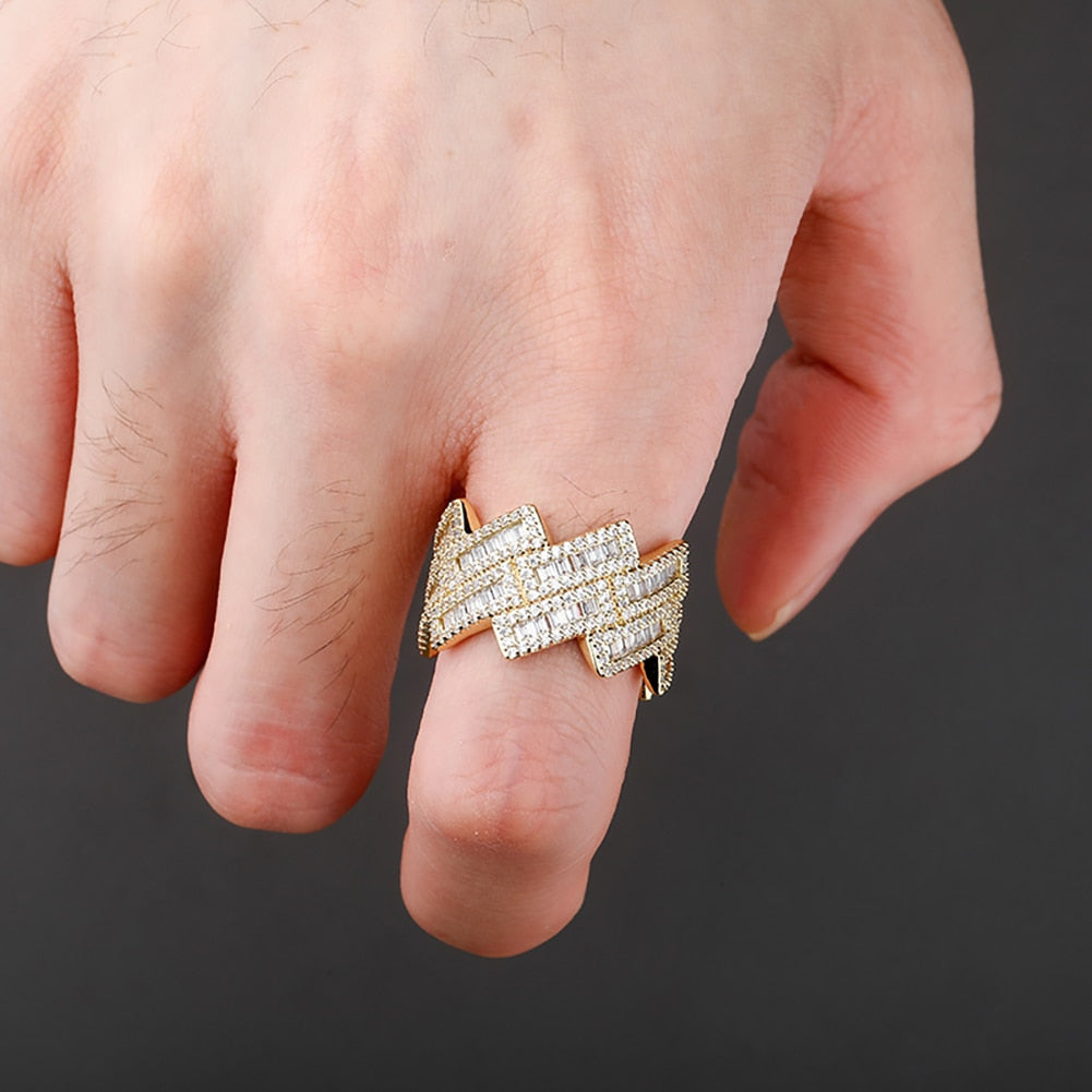 Baguette Prong Cuban Link Ring