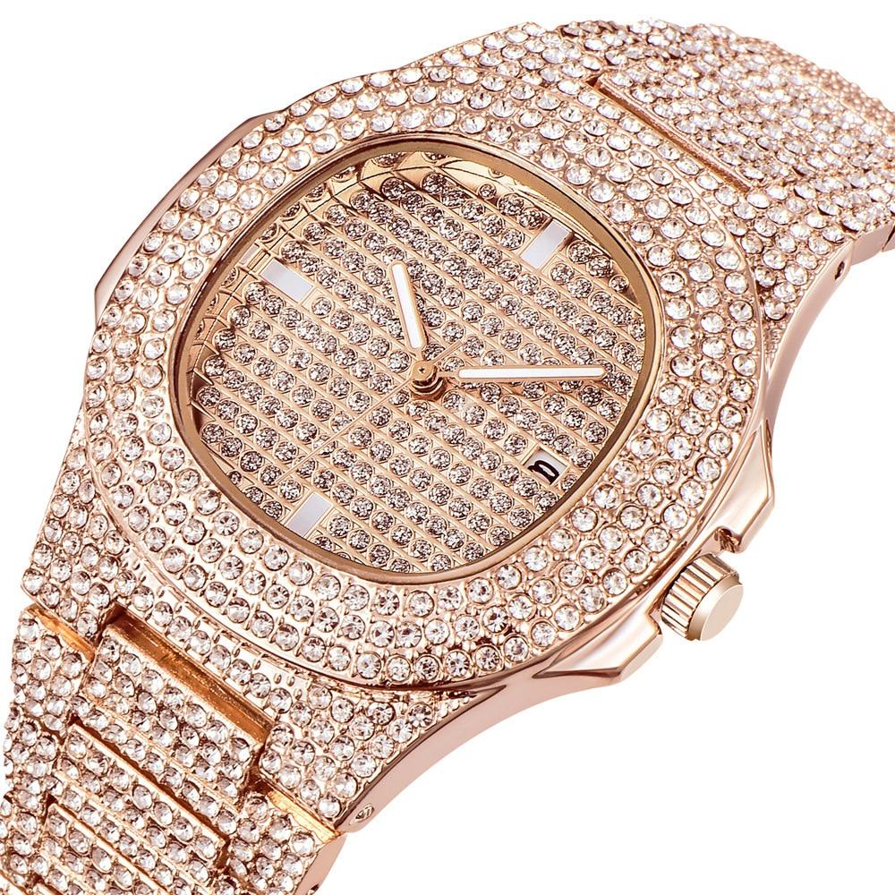 18K Rose Gold Iced Out Watch