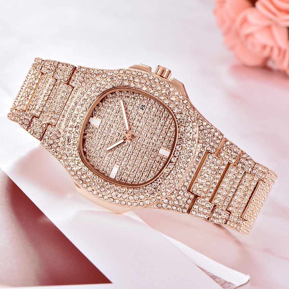 18K Rose Gold Iced Out Watch