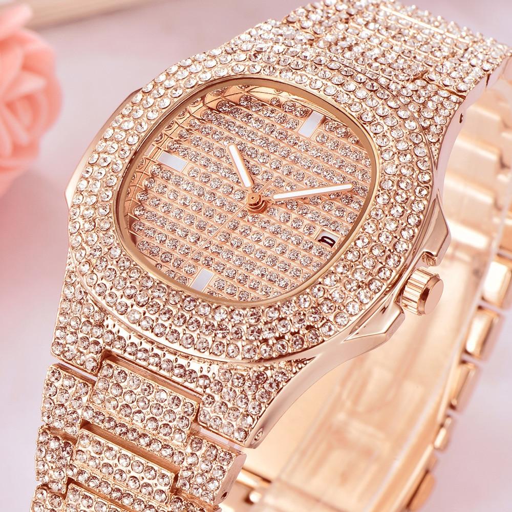18K Rose Gold Iced Out Watch
