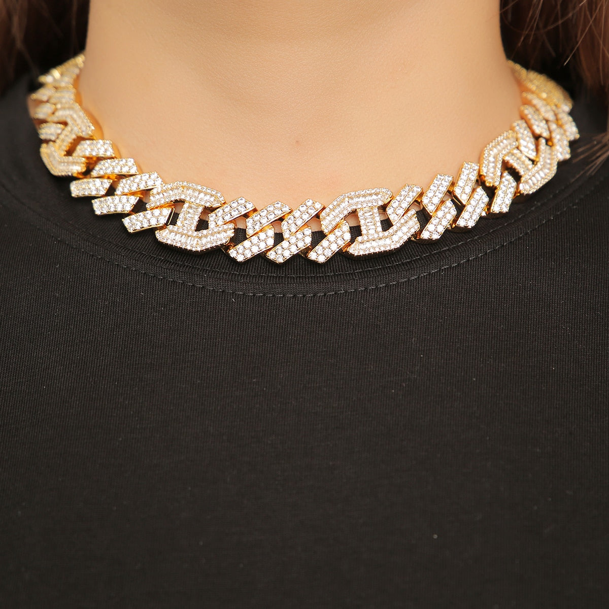 18mm Baguette Diamond Cuban Link Chain