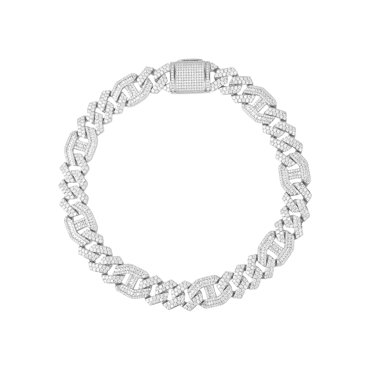 18mm Baguette Diamond Cuban Link Chain