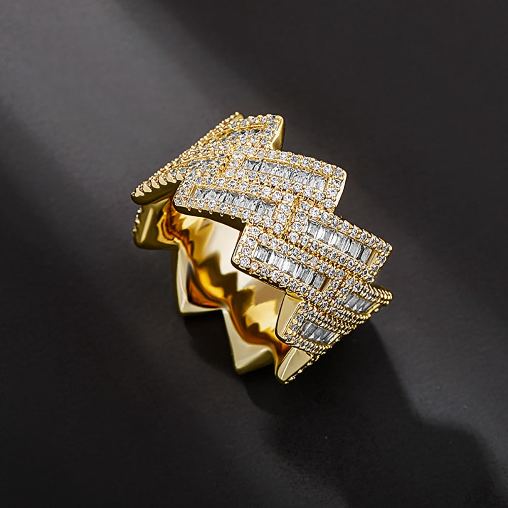 Baguette Prong Cuban Link Ring