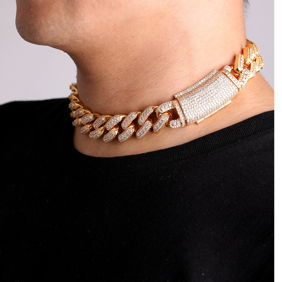 Real Gold Plated Hip Hop Miami 18mm Cuban Link Chain for Man