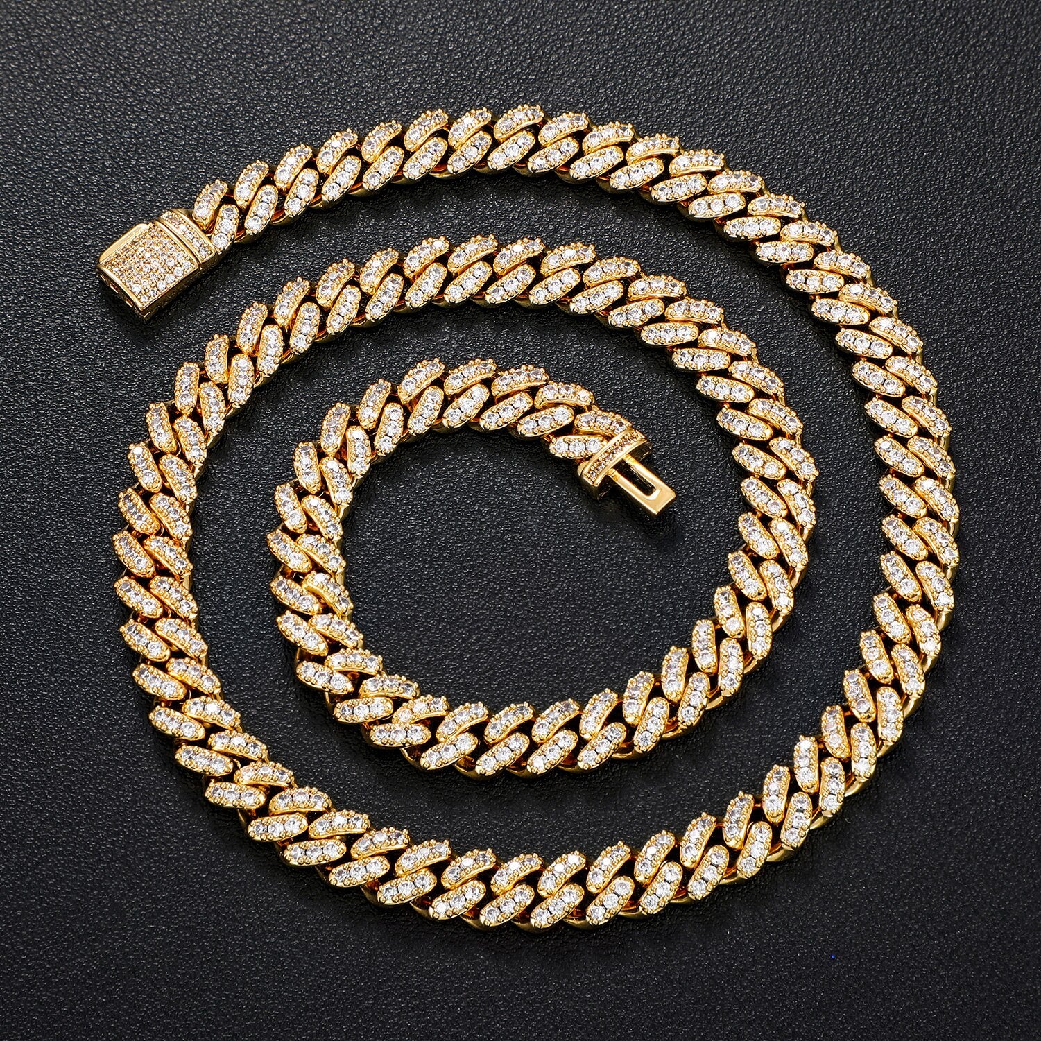 8mm Cuban Link Chain Iced with Diamonds