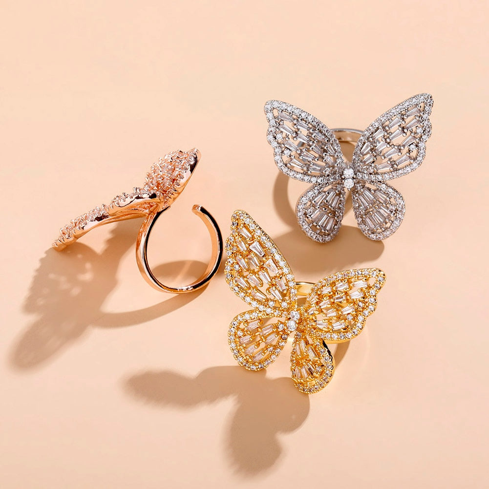 Iced Out Butterfly ring