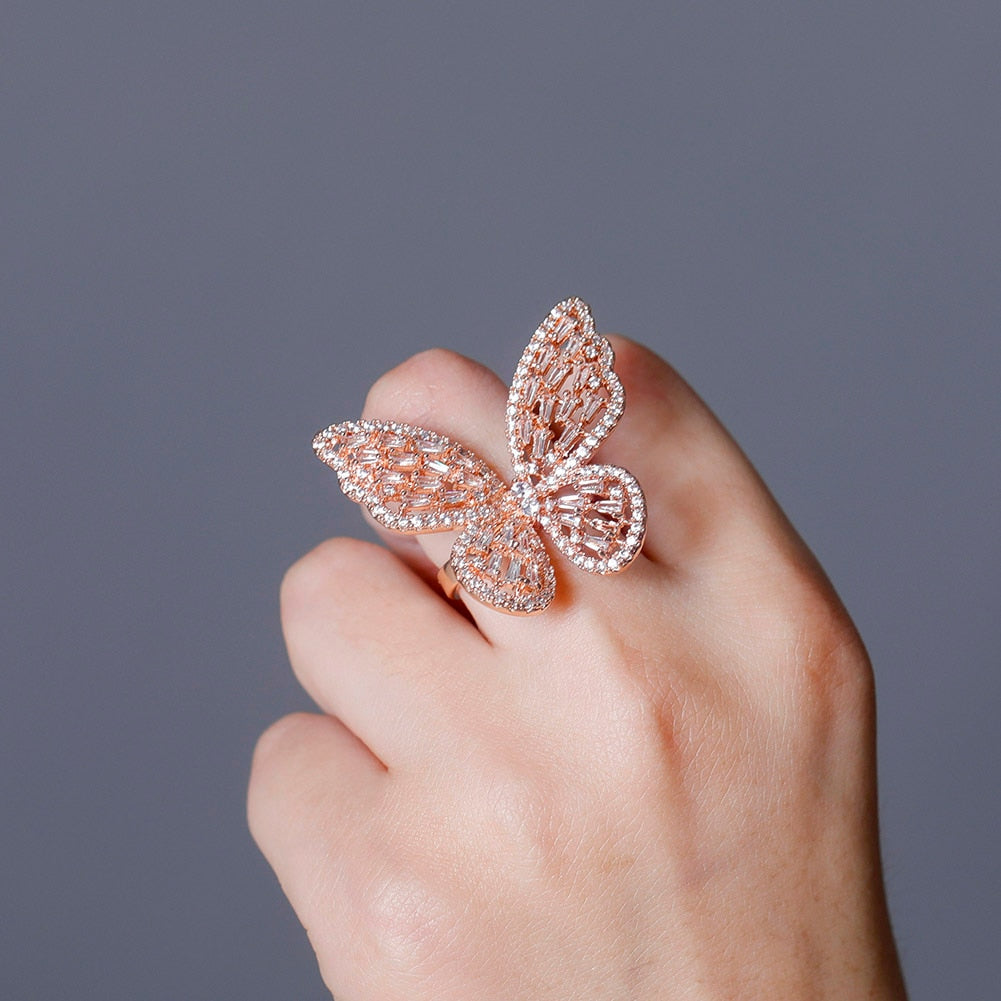 Iced Out Butterfly ring