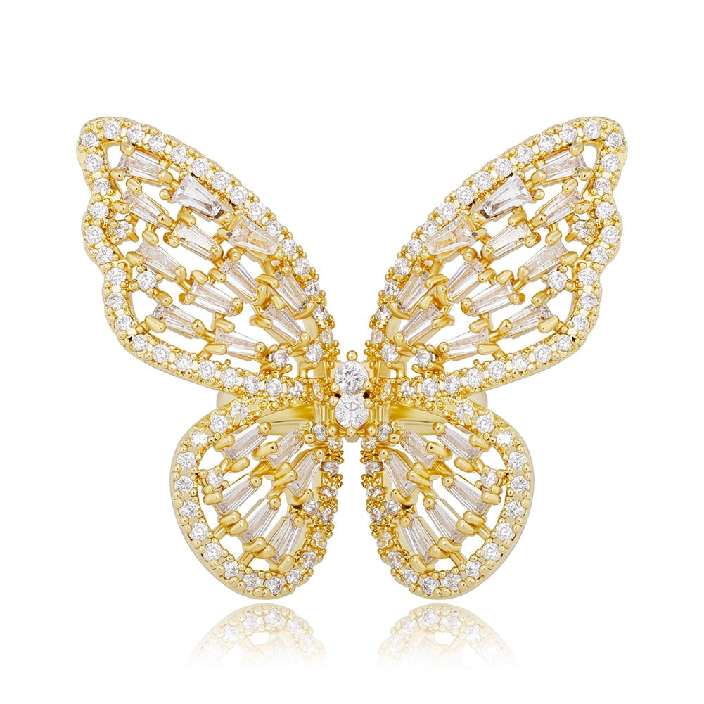 Iced Out Butterfly ring