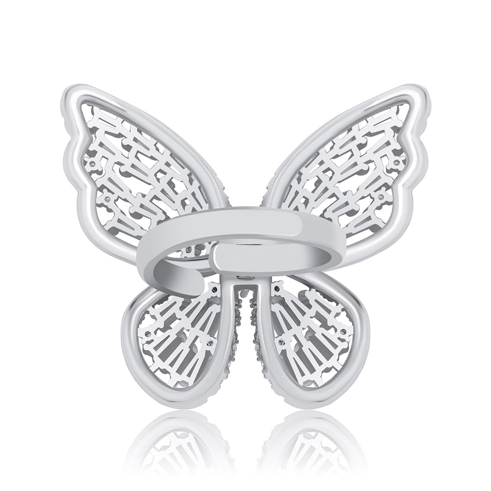 Iced Out Butterfly ring