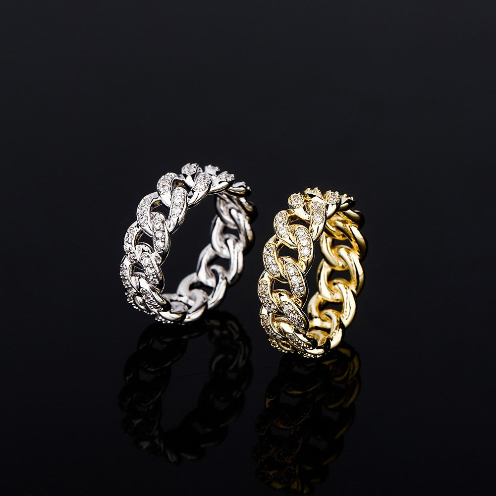 Iced Out Cuban Link Ring