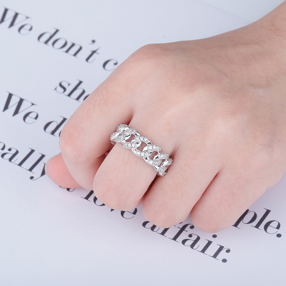 Iced Out Cuban Link Ring