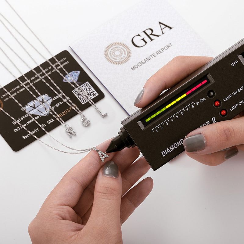 S925 Moissanite Diamond Letter Pendant